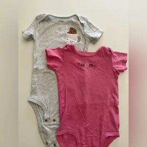 Carter's Pink and Gray Bodysuits Essential One Pieces